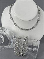 2 Sterling Silver Bracelets & Tacori Necklace