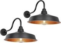 Dome Gooseneck Barn Light  Gold  2Pk