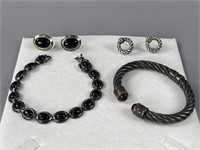 Sterling Silver Bracelets and Earrings