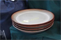 4 COLE POTTERY REDWARE PLATES 9 1/2"D