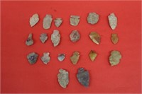 20 Native American Arrowheads & Spear Points