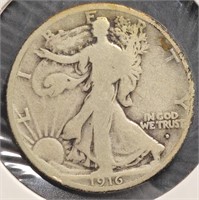 1916-D Walking Liberty 50c Silver Half Dollar Coin