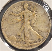 1919-D Walking Liberty 50c Silver Half Dollar Coin