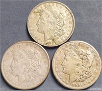 (3) U.S. 1921 Morgan $1 Silver Dollar Coins