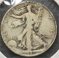 1921 Walking Liberty 50c Silver Half Dollar Coin K