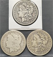 1880 & 1881 Morgan Silver Dollar Coins