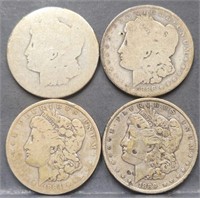 (4) U.S. Morgan $1 Silver Dollar Coins