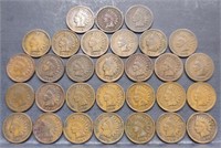 (30) U.S. Indian Head 1c Cent Coins