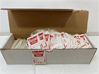 Box of discount retail tie on price cards.