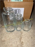 Set of 3 Small Glass Vases