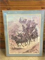 Wild West horse pulled carriage print. Joe