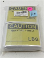 New caution max load sticker pack. 250pcs.