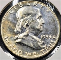1953 Franklin 50c Silver Half Dollar Proof Coin