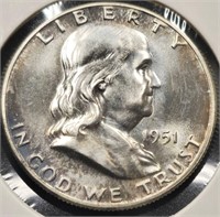 1951 Franklin 50c Silver Half Dollar Proof Coin
