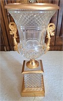 Attributed to Baccarat Crystal Urn with Gilt Edge