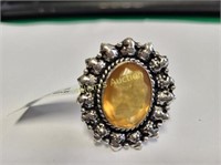 citrine ring sz 8 nwt german silver