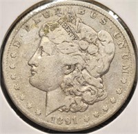 1891 Morgan $1 Silver Dollar Coin