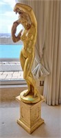 Elegant Gilt Statue. 65" high