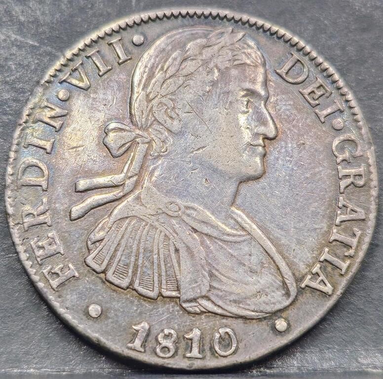 1810 HJ 8 Reales Silver Mexico Coin