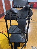 Vintage John Beck Leather Saddle with Saddle Bags