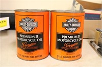 (2) Harley Davidson Vintage Cardboard Oil Cans