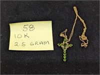 10k Gold 2.5g Necklace with Cross Pendant