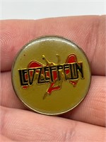 Vintage Led Zeppelin Band Pin Button Swan Song