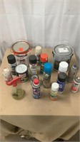 Assorted household paints and sprays