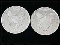 2-1oz Silver Rounds 999 Silver