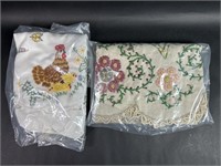 Two Large Embroidered Doilies