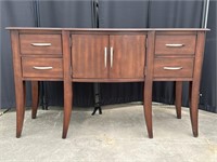 Cherry Red Colored Finish Storage Buffet