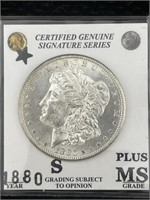 1880 S Signature Series Silver Morgan Dollar High+