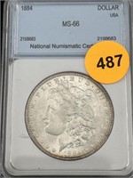 1884 Silver Morgan Dollar Cased Graded