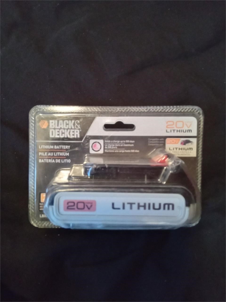 20V lithium battery black and decker