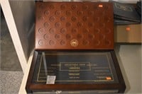 (2) Deluxe wooden coin display cases.