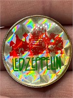 Vintage Led Zeppelin Band Pin Button Foil 70s/80s
