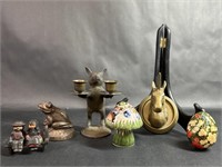Brass Pig Candle Holder, Dalecraft Amish Figurines