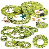 WISHTIME Dinosaur Race Car Track - Dino Set for Ki