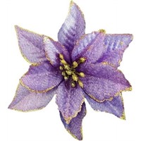 5.1  12 Pack Purple Xmas Glitter Poinsettia 5.1 Ar