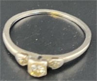 Palladium diamond ring