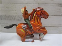 TIN TOY HORSE & INDIAN WIND-UP -WORKS