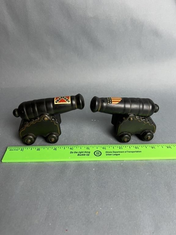 Civil War Cannon Salt and Pepper Shakers