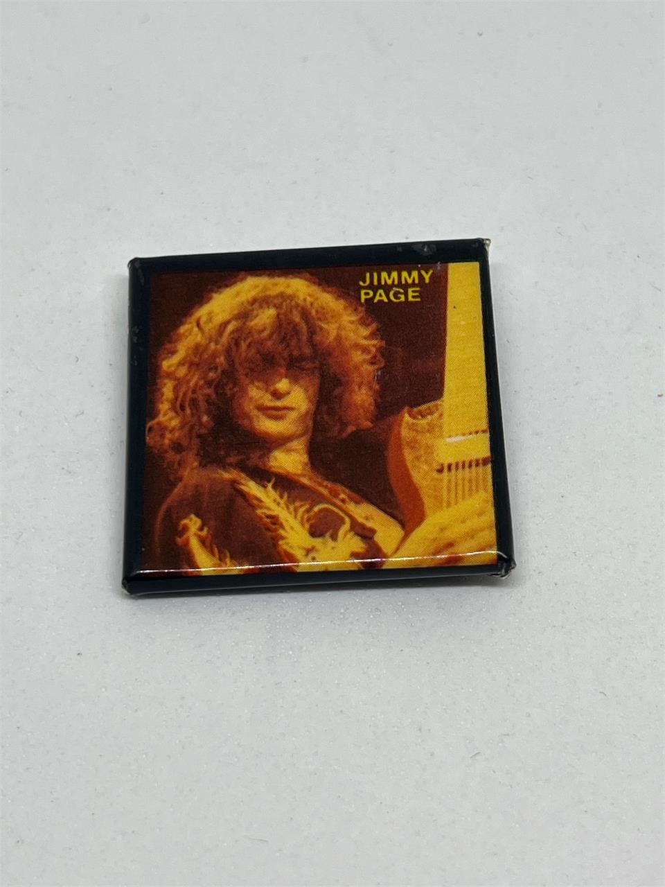 Vintage Led Zeppelin Band Pin Button Jimmy Page