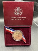 US MINT 1992 OLYMPIC COIN IN BOX