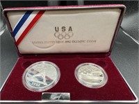 1992 PROOF OLYMPIC 2 COIN SET IN CASE. SEE ALL