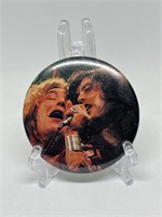 Vintage Led Zeppelin Band Pin Button Page Plant