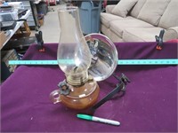 Oil Lamp, Handled, w/ Hanger & Reflector