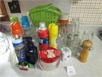 CANNING JARS, CLEANING SUPPLIES