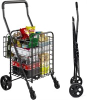 $56  Swivel Wheels Grocery Cart  Black Medium