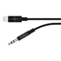 Belkin 3' TPU Lightning-Aux Audio Cable  Black